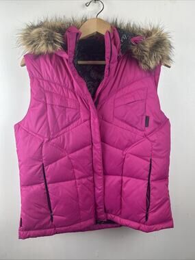 Titanium Pink Puff Vest W/Detachable Hood